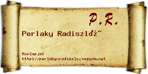 Perlaky Radiszló névjegykártya